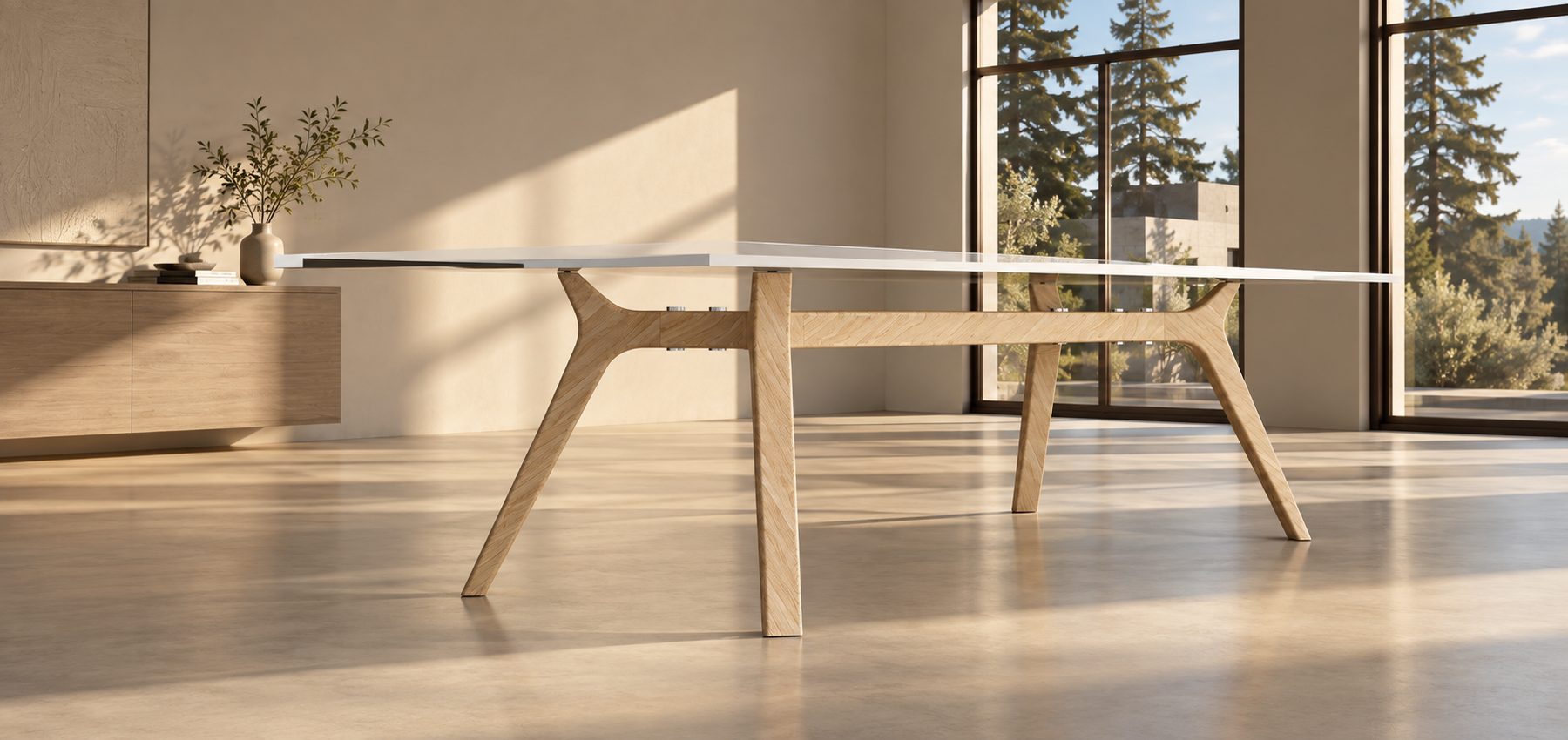 Bezier dining table, hero shot