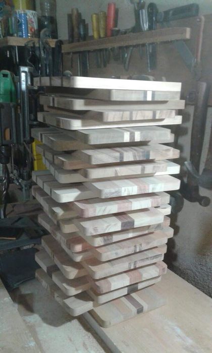 Raw hardwood stock for the cheese boards