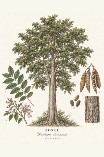 Rosul, Dalbergia stevensonii, botanical illustration