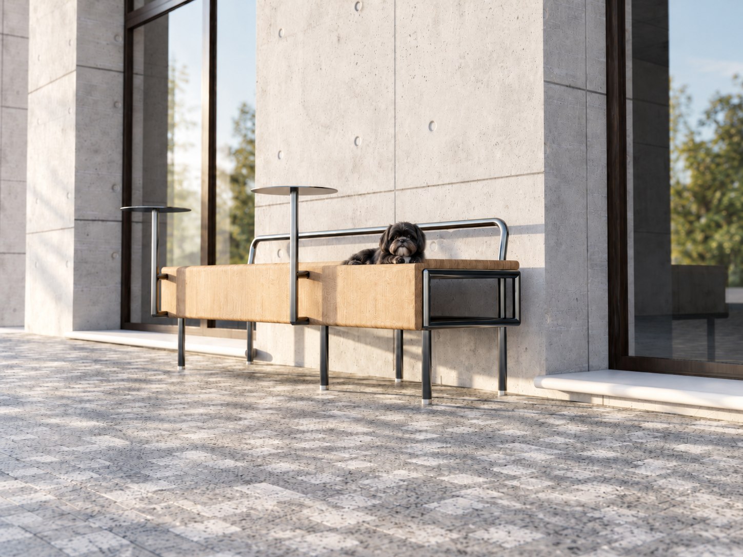Render of The Miners bench, view 5