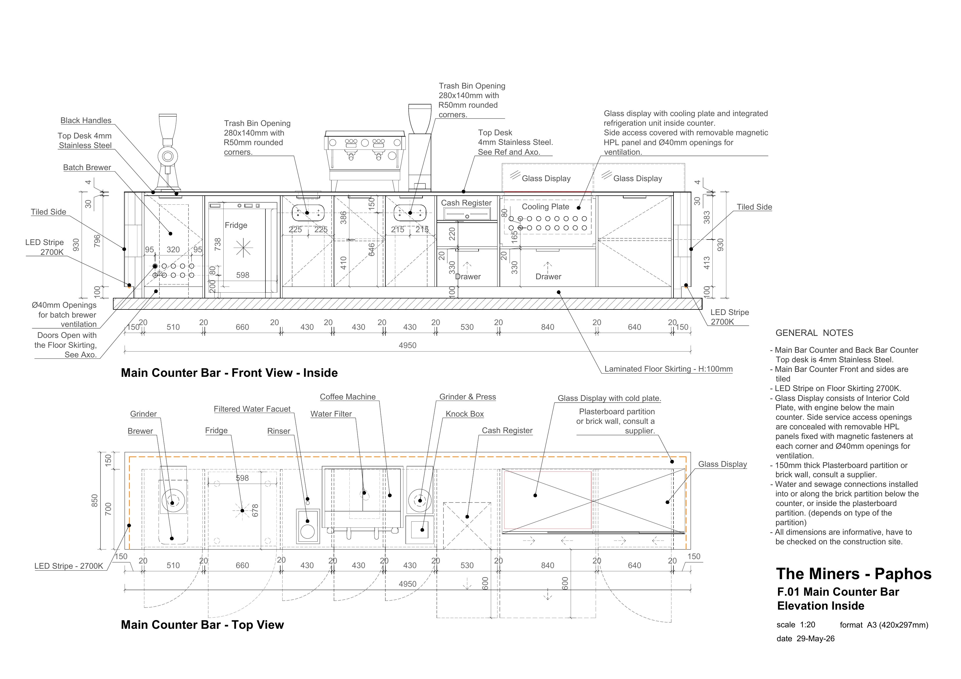 The Miners, Paphos · Cyprus: Main Bar, Elevation Inside
