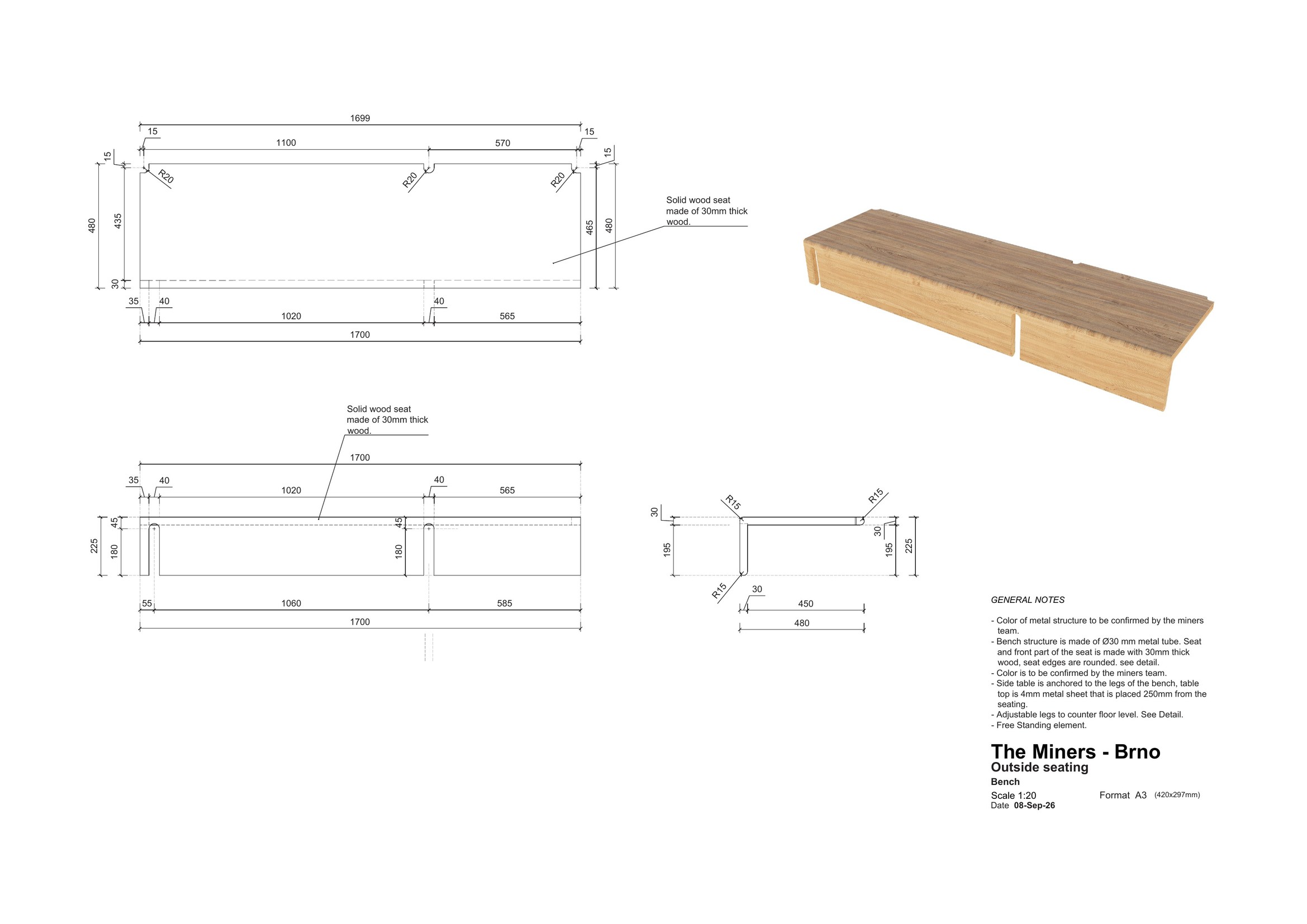 The Miners, The Bench: Seat