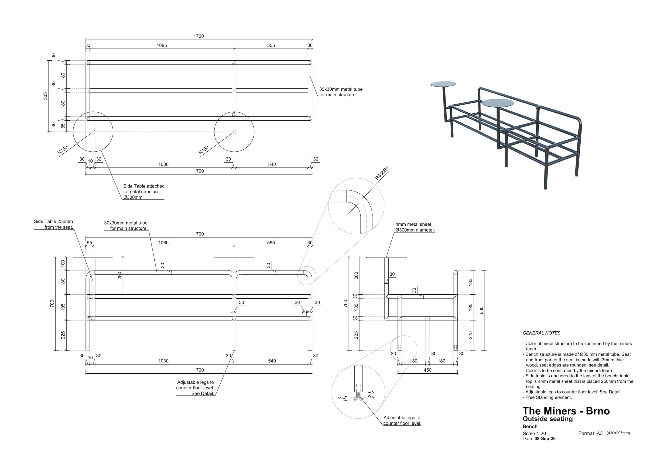 The Miners, The Bench: Structure