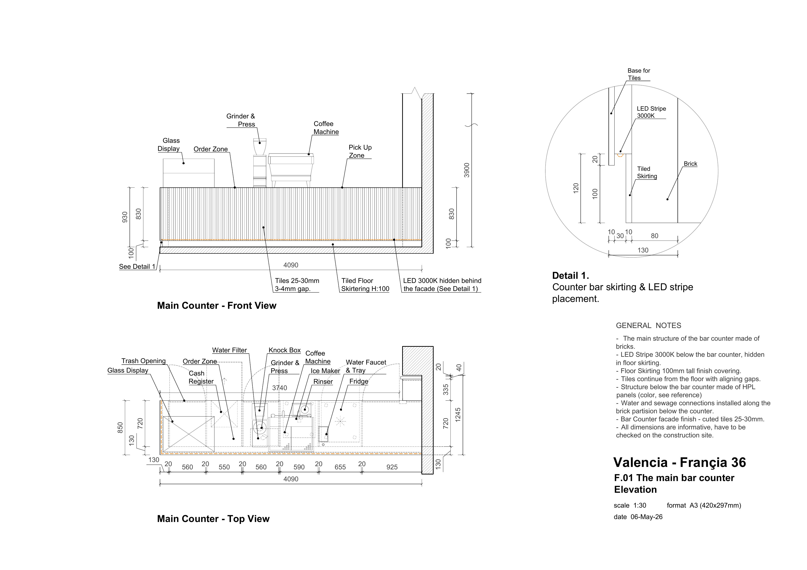The Miners, Valencia · Spain: Main Bar, Elevation